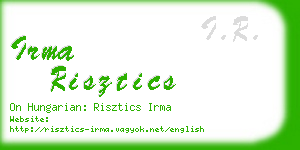 irma risztics business card